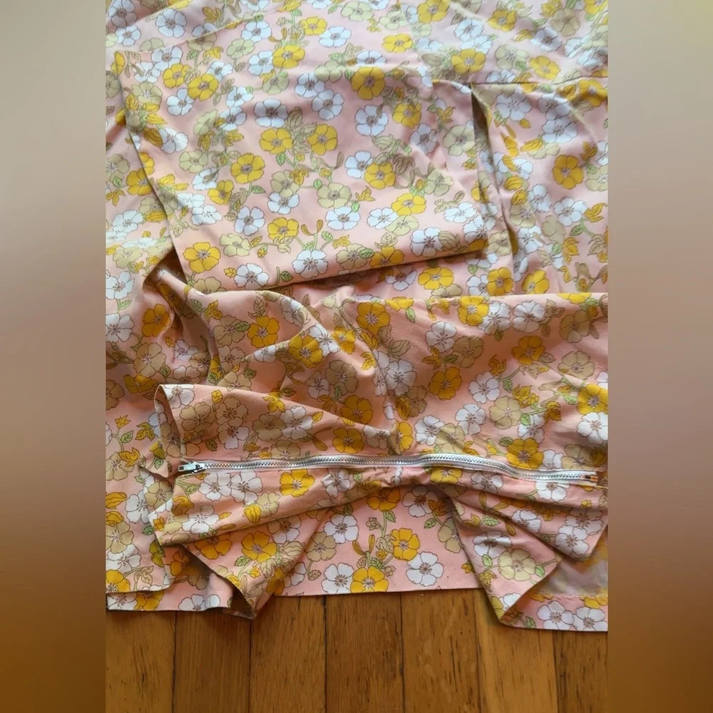 60s Vintage Carol Brent Floral Pastel Split Skirt Romper - Picture 9 of 9